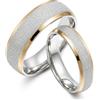 Gemini Groom & Bride - Set di fedi in titanio per anniversario, matrimonio, oro 18 carati, Metallo, Diamante