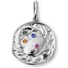 SINGULARU - Charm Organic Colors Zodiaco. Ottone con Finitura Placcata Rodio. Pendente con Motivo e Dettagli in Zirconi. Gioielli da Donna. Cancro