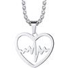 Richsteel Collana con Battito Cardiaco Collana da Donna in Acciaio Inossidabile con Ciondolo Stetoscopio Collana con Stetoscopio Medico con Confezione Regalo per Uomo e Donne