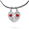 inSCINTILLE Collana coppia con Cuore Divisibile lui e lei in Argento 925 Vari Soggetti per fidanzati, puo essere spezzato (2.5cm x 2cm, Smaltato)