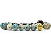 Samsara Bracciale Tibetano in Pietra K2 Regolabile 18,5-22,5 cm Perline Naturali 8 mm Filo Cotone Cerato Alta Resistenza Chiusura Ottone Gioiello Artigianale Unisex con Sacchetto