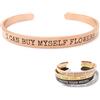 ALMENDRA Bracciale da donna uomo personalizzato con frase incisione nome rigido in acciaio personalizzabile amiche braccialetto regalo (Rosa)
