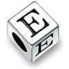 Bling Jewelry Blocco Lettera E Iniziale Alfabeto Charm Bead Per Donne Per Adolescenti .925 Argento Sterling Per Bracciale Europeo