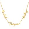 Kiddo Sky Collana con Nome Personalizzata con Catena Barbazzale, Targhetta Placcata in Oro 18 Carati, Regalo di Gioielli Personalizzato Donna Mamma Moglie Adolescenti Figlia (Collana con 3 Nomi)