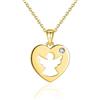 Sakrami Collana Ragazza e Bambina Angel Heart in Argento 925 e zircone, Pendente con Angelo Custode + Scatola con Incisione Personalizzata (Dorata)