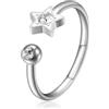 S'Agapõ Anello Donna in Acciaio e Cristalli con Simbolo Stella | Collezione Click - SCK89