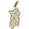 Filu & Trama Ciondolo Pendente Sardegna in Argento Dorato con Trama Filigrana, Grande 3,2 cm
