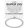 Bramart Bracciale Cubano Uomo Idea Regalo Zio Acciaio Inox Lucidato di altissima qualità, per lui Festa Evento, Bracciali Zii e Nipoti - Cofanetto con DEDICA incluso