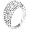 Morellato Anello Donna in Acciaio, Cristalli, Collezione DESIGN, Chunky, Pavé