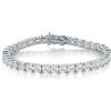 GEMSME GMESME - Bracciale da tennis, in oro bianco 18 carati, con zirconi rotondi 4,0, 15,2 cm, 16,5 cm, 17,8 cm, 19,1 cm, 21,6 cm, 22,9 cm, 6 inch, Ottone, Zirconia cubica