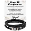 Bramart Bracciale Uomo Idea Regalo Compleanno in Pelle Intrecciata con Acciaio Inox Lucidato di Altissima qualità Regalo per lui, Bracciali Natale - Cofanetto con DEDICA incluso