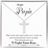 Bramart Collana Uomo a Croce Argento Oro Per Papà Regalo compleanno figli maschi idea regalo per lui per Natale compleanni - Cofanetto con DEDICA incluso (Al mio Papà)