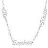 ALBERTBAND Collana con nome personalizzato Collana regolabile con 3 nomi di perle Collana regolabile in argento 925 Collane Regalo di anniversario per i migliori amici della madre (Silver)