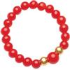 Antonino De Simone Anello Elastico con Sfere in Corallo Rosso del Mediterraneo da mm 3 a mm 4 e Sfere in Oro Giallo 18 kt (Linea Regali Preziosi - Classic).