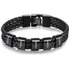 Glooraca Bracciali personalizzati con nome maschile Bracciale in pelle a treccia con nomi incisi Bracciale con nome personalizzato per i regali del padre e del marito