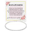 Bramart Bracciale Tennis Pensionata Donna con Pietre di Zirconia Cubica per lei Idea regalo Compleanno Finitura in Oro Bianco Argento 925 Natale pensione - Cofanetto con DEDICA incluso. (Pensionata - Tennis)