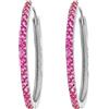 LES FOLIES DI PAOLA GRIECO Coppia di Orecchini a Cerchio Fucsia cerchietti strass in argento 925 rodiato - Hoops Collection (20mm)