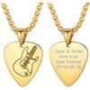 Suplight Collana Acciaio Uomo Collana Oro Personalizzata con Ciondolo Plettro Chitattra Collana Oro Donna Collana Chitarra Oro Collana Uomo Plettro Con Confezione Regalo