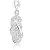 Tuscany Silver Charm con flip-flop in cubic zirconia in argento sterling per donna