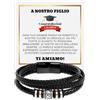 Bramart Regalo Laurea Uomo Bracciale in Pelle Intrecciata con Acciaio Inox Lucidato di Altissima qualità Idea Regalo per lui Festa di Laurea - Cofanetto con DEDICA incluso