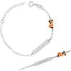 Sakrami Bracciale Bambino in Argento 925 + Piastrina Incidibile + Motocicletta Smaltata + Regalo Personalizzato per Nascita, Battesimo, Compleanno