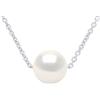PEARLS & COLORS - Collana a catena con Perla Coltivata d'Acqua Dolce Rotonda - Qualità AAA + - Argento 925 - Gioiello da donna