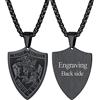 FaithHeart Medaglia Arcangelo Collana San Michele Ciondolo San Michele Guardiano Personalizzabile Acciaio Inossidabile/Oro/Nero con Catena 55+5 cm Gioielli Religiosi per Uomo Donna