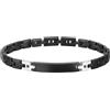 Morellato Bracciale da uomo, collezione Motown, in acciaio inox, nero PVD, cristalli - SALS49, 22 cm, Lega di acciaio, cristallo