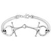 WithLoveSilver Braccialetto a maglia equestre in argento Sterling 925 con doppia morsa di cavallo, 28 cm, in argento Sterling, 11 inch, Argento sterling