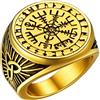 FaithHeart Anello Uomo Vichingo Bussola Vegvisir Mitologia Nordica Rune Vichinghe con Nodo Celtico Taglia IT 14-27 Anello Vichingo Confezione Regalo