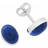 mantraroma orecchini a bottone in argento 925 con pietra blu lapislazzuli, orecchini in vero argento sterling da donna, regalo