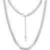 PROSTEEL Collana da Uomo Personalizzata, 1-6 Nomi Inicisi, Catena Cubana Miami in Acciaio Inossidabile 316L, Larghezza 5mm/7mm, Lunghezza Regolabile 45cm/50cm+5cm
