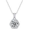 LOEXZAH Collana da donna in moissanite da 2 ct, collana con diamanti da sposa da donna, gioielli in moissanite per donne, anniversario, gioielli con diamanti per moglie, one, Argento sterling