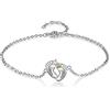jewelora Bracciale Personalizzato per Piedi di Bambino con Nome per Donna Bracciale Mamma con Pietre Portafortuna Gioielli da Donna Regali per la Festa Della Mamma (#2)