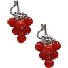 Sicilia Bedda - Orecchini Perline di Corallo Rosso del Mediterraneo e Argento 925 - Forma Grappolo d'Uva Portafortuna - Realizzato interamente a Mano