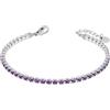 Generic Liujo LJ2423 - Bracciale da Tennis da Donna, in Acciaio 316L, Argento con zirconi, Lilla, l, Acciaio Inossidabile