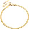 ChainsPro Collana da Donna Serpente Piatta 3mm/5mm Larghezza in Acciaio Inox, Collana Snake Semplice, Girocollo, Choker per Ragazze, Colore Argento/Nero/Oro/Oro Rosa, 46cm, Acciaio inossidabile