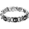 OIDEA Bracciale da uomo nero e argento con teschio vintage in acciaio inossidabile, stile punk rock, motociclisti, 22 cm, Acciaio inossidabile, senza pietra