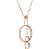 Fossil Femme Collier Pendentif Acier Doré Rose Et Strass JF03350791