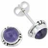 mantraroma orecchini a bottone in argento 925 con pietra preziosa viola ametista orecchini in vero argento sterling da donna regalo