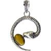 Tibetan Silver Reale Occhio Di Tigre Pietra Preziosa Fatto A Mano Serpente Design Ciondolo Uomo E Donna, Etnici Tribali In Filigrana Placcati Argento Gioielli, Moda Progettista Collana Ciondolo Per Festa