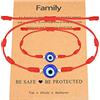 UNGENT THEM Lucky Gifts for Mommy and Me - Set di braccialetti regolabili con protezione contro il malocchio, per donne, uomini, famiglia, 25.40 cm, stringa