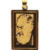 Goldway Elegante Ciondolo Medaglia di Padre Pio Piastra in Acciaio Anallergico 316 L con Incisione Fotografica Regalo del Santo Protettore colore oro
