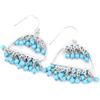 Meadows Turchese Beads Earring, Handmade Designer Earring For Women, 925 Sterling Silver Earring, 47x29mm, Argento sterling, Turchese