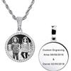 MeMeDIY Personalizzata Ciondolo Collana Commemorativa per Uomo/Donna Collana con Foto Personalizzata a Forma Rotonda/a Forma di Cuore Incisione di Immagine/Testo/Nome/Data