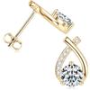 Generic Orecchini a perno di moissanite in argento sterling 18k oro silentato coda di sirena per design a forma di X di donne
