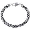 ForFox Bracciale intrecciato in argento sterling 925 con chiusura vajra dorje per uomo 7mm 20cm