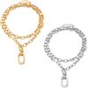 HOBBIESAY Set di 4 collane a doppio strato, con catene cubane per donne, eleganti collane da donna, gioielli in oro e lega d'argento