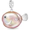 GNOCE Pesce Viola Perla Barocca D'argento Ciondolo Fascino per lei, S925 Argento Sterling Charm Dangle per le Donne Moglie, San Valentino, Festa Della Mamma Gioielli Regalo
