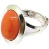 Generico Coralli di Sardegna Anello in Argento e Cabochon ovale di Corallo rosa mm. 10X14 Regolabile